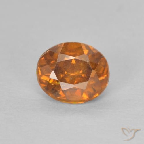 0.68ct 天然 オレンジブラウン 閃亜鉛鉱, 楕円形, SI-I1