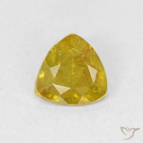 0.52ct 天然 薄いイエロー 閃亜鉛鉱, トリリオン, SI-I1