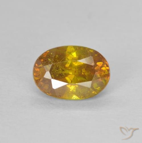 0.82ct 天然 ミディアムゴールド 閃亜鉛鉱, 楕円形, SI-I1