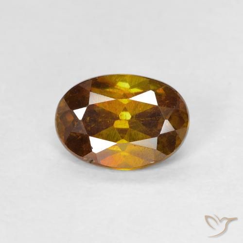 1.04ct 天然 ダークゴールド 閃亜鉛鉱, 楕円形, SI-I1