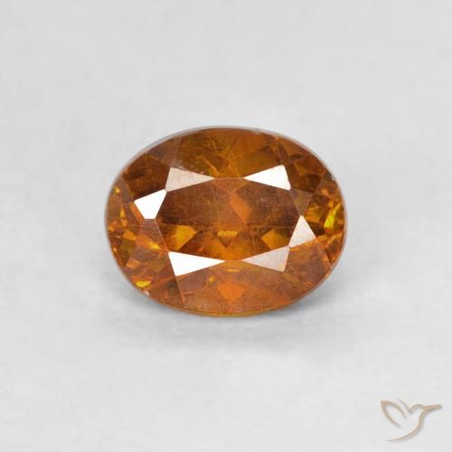 0.64ct 天然 ディープオレンジ 閃亜鉛鉱, 楕円形, SI-I1