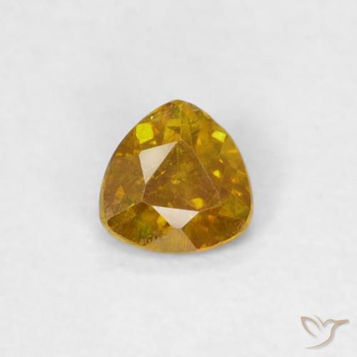 0.19ct 天然 ミディアムゴールド 閃亜鉛鉱, トリリオン, SI-I1