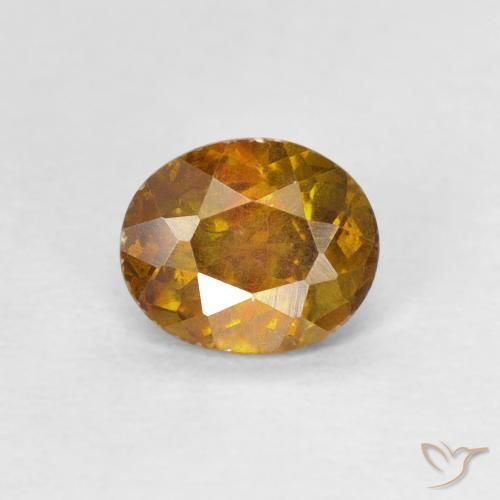 0.80ct 天然 茶色がかったゴールド 閃亜鉛鉱, 楕円形, SI-I1