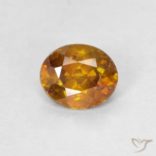 0.40ct 天然 ゴールドブラウン 閃亜鉛鉱, 楕円形, SI-I1