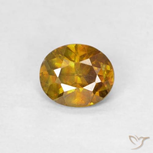 0.41ct 天然 ゴールドブラウン 閃亜鉛鉱, 楕円形, SI-I1