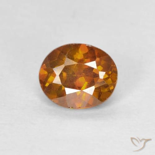 0.86ct 天然 茶色がかったオレンジ 閃亜鉛鉱, 楕円形, SI-I1