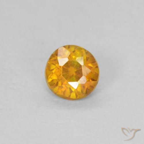 0.25ct 天然 オレンジゴールド 閃亜鉛鉱, ラウンド, SI-I1
