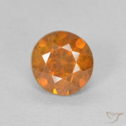 0.55ct 天然 鮮やかなオレンジ 閃亜鉛鉱, ラウンド, SI-I1