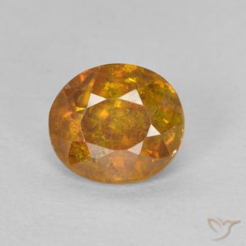 0.70ct 天然 ダークオレンジ 閃亜鉛鉱, 楕円形, SI-I1