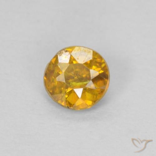 0.28ct 天然 ゴールデンオレンジ 閃亜鉛鉱, ラウンド, SI-I1