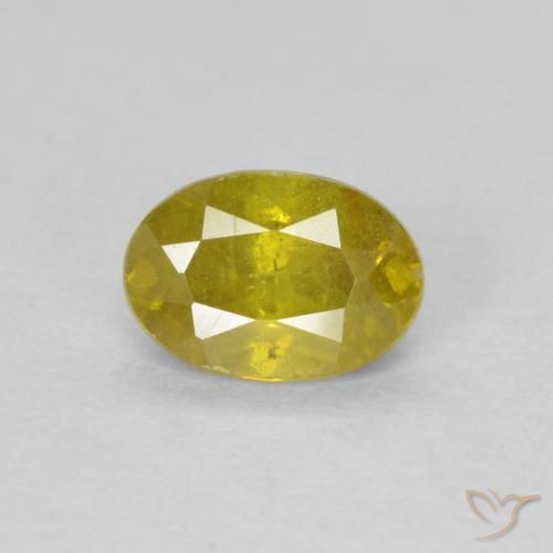 0.72ct 天然 ミディアムイエロー 閃亜鉛鉱, 楕円形, SI-I1