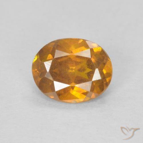 0.53ct 天然 ミディアムオレンジ 閃亜鉛鉱, 楕円形, SI-I1