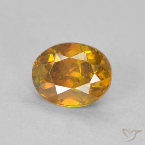 0.70ct 天然 ミディアムオレンジ 閃亜鉛鉱, 楕円形, SI-I1