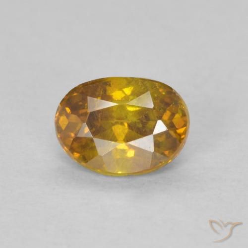 0.59ct 天然 茶色がかったオレンジ 閃亜鉛鉱, 楕円形, SI-I1
