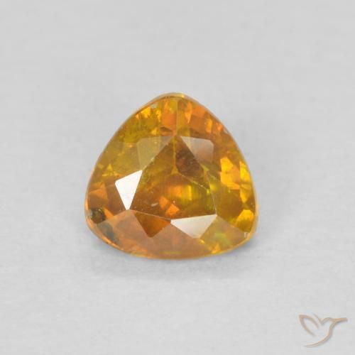 0.49ct 天然 ミディアムオレンジ 閃亜鉛鉱, トリリオン, SI-I1