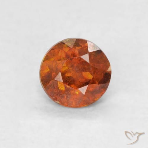 0.31ct 天然 ファイアオレンジ 閃亜鉛鉱, ラウンド, SI-I1