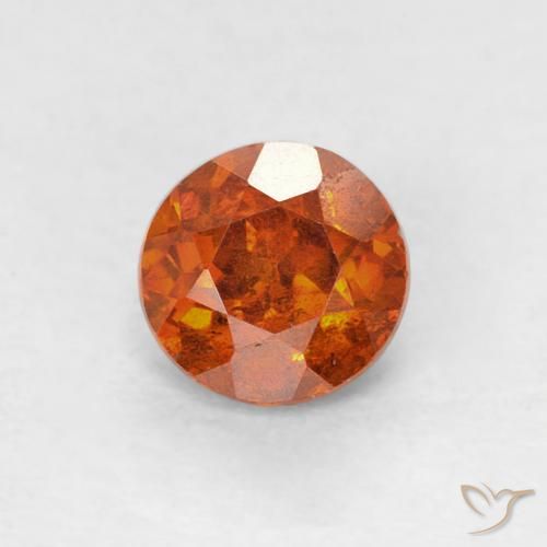 0.80ct 天然 赤みがかったオレンジ 閃亜鉛鉱, ラウンド, SI-I1