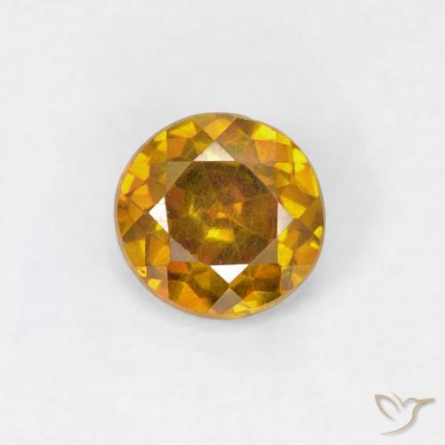 0.48ct 天然 ゴールドイエロー 閃亜鉛鉱, ラウンド, SI-I1