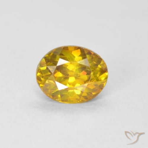 1.00ct 天然 ゴールデンオレンジ 閃亜鉛鉱, 楕円形, SI-I1