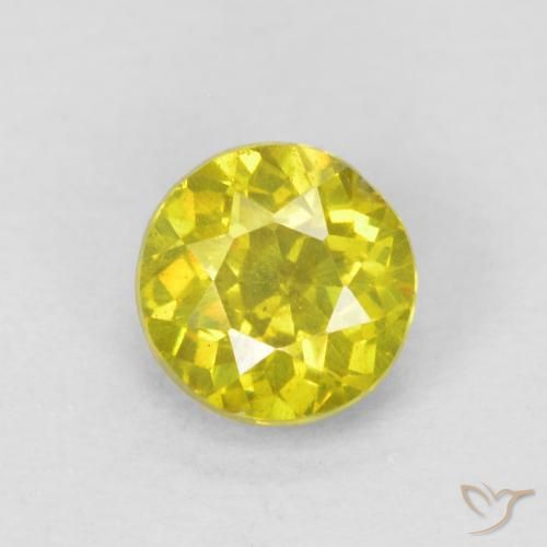 0.60ct 天然 コーンイエロー 閃亜鉛鉱, ラウンド, SI-I1