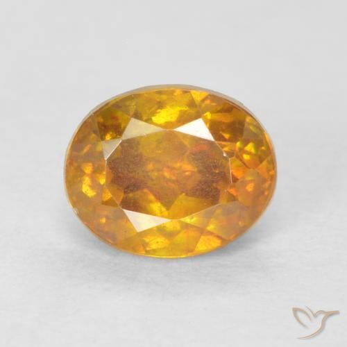 0.91ct 天然 ダークオレンジゴールド 閃亜鉛鉱, 楕円形, VS-SI