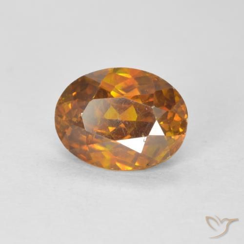 1.91カラットの天然Medium Dark-Orange閃亜鉛鉱、楕円形、VS-SI