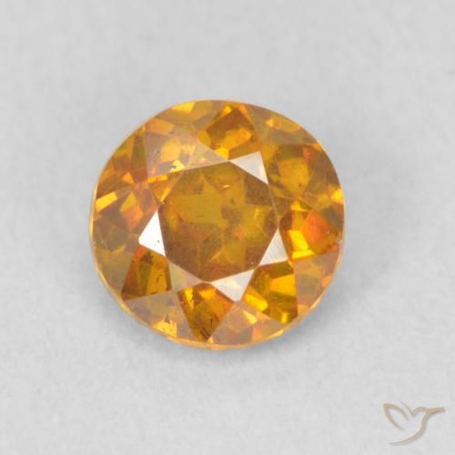 0.68ct 天然 アプリコットオレンジ 閃亜鉛鉱, ラウンド, VS-SI