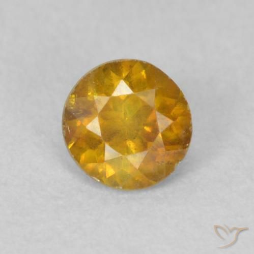 0.29ct 天然 ミディアムオレンジ 閃亜鉛鉱, ラウンド, VS-SI