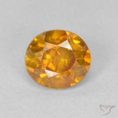 0.61ct 天然 アプリコットオレンジ 閃亜鉛鉱, ラウンド, VS-SI