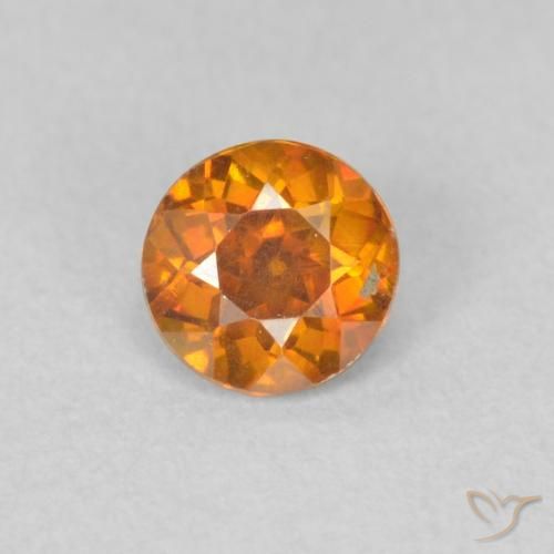 0.40ct 天然 オレンジブラウン 閃亜鉛鉱, ラウンド, VS-SI