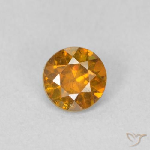 0.36ct 天然 ミディアムオレンジ 閃亜鉛鉱, ラウンド, VS-SI