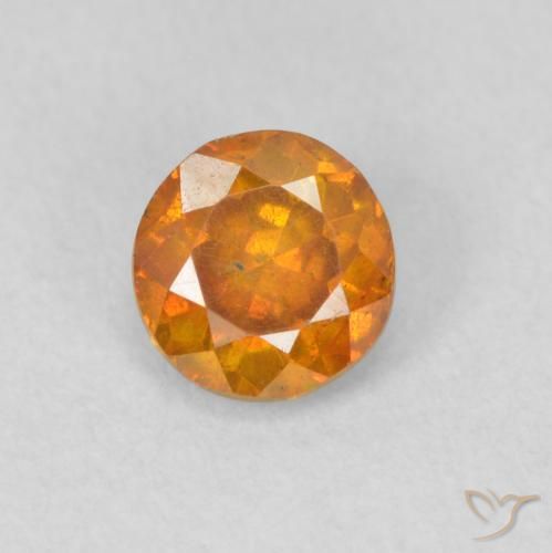0.53ct 天然 アプリコットオレンジ 閃亜鉛鉱, ラウンド, VS-SI