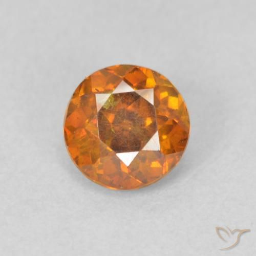 0.58ct 天然 オレンジブラウン 閃亜鉛鉱, ラウンド, VS-SI