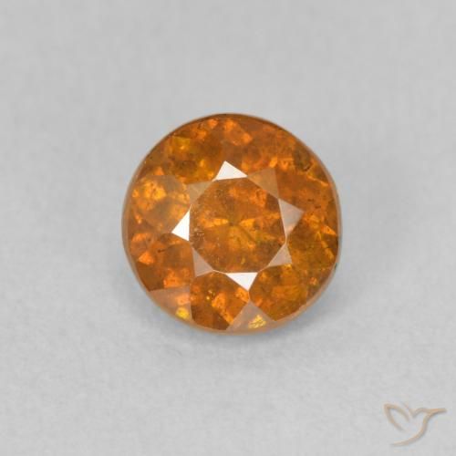 0.91ct 天然 ミディアムオレンジ 閃亜鉛鉱, ラウンド, VS-SI