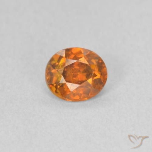 0.43ct 天然 ミディアムオレンジ 閃亜鉛鉱, 楕円形, VS-SI