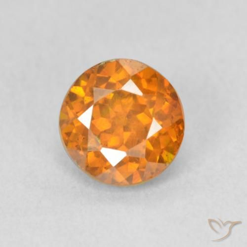 1.06ct 天然 鮮やかなオレンジ 閃亜鉛鉱, ラウンド, VS-SI