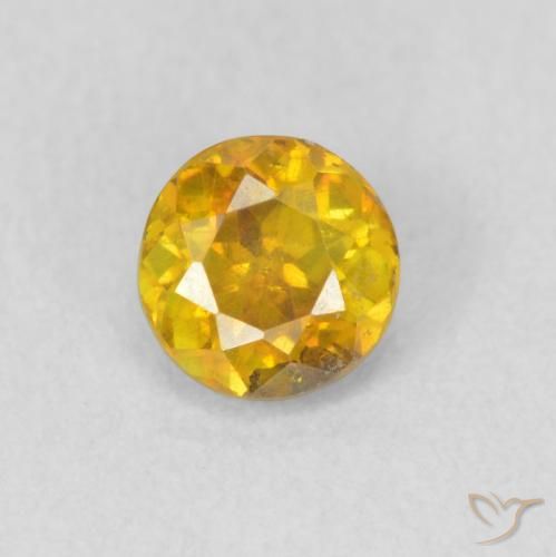 0.53ct 天然 ゴールデンオレンジ 閃亜鉛鉱, ラウンド, SI