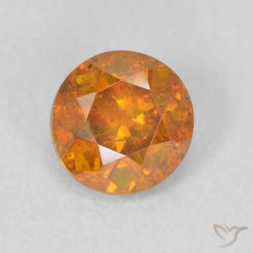 0.78ct 天然 オレンジブラウン 閃亜鉛鉱, ラウンド, SI