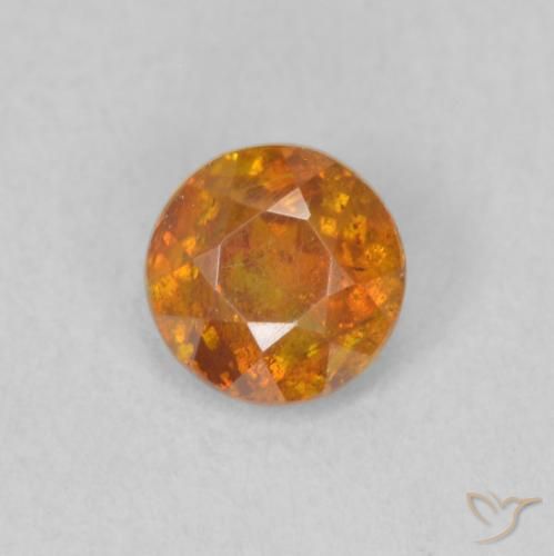 0.46ct 天然 ミディアムオレンジ 閃亜鉛鉱, ラウンド, SI