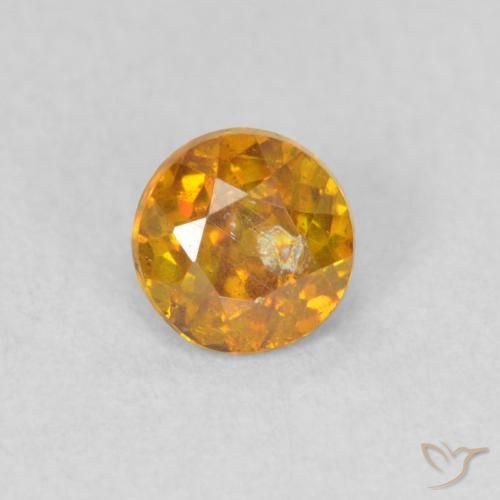 0.44ct 天然 ダークオレンジ 閃亜鉛鉱, ラウンド, SI