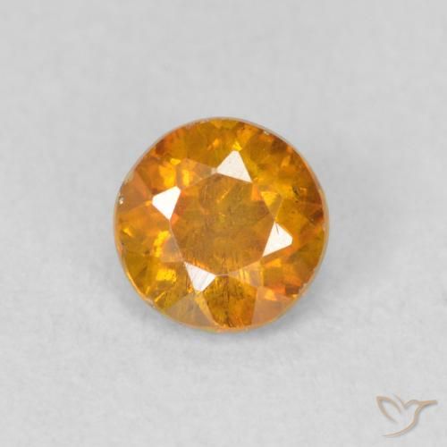 0.50ct 天然 ミディアムオレンジ 閃亜鉛鉱, ラウンド, SI