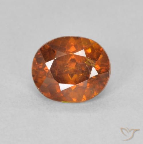 0.93ct 天然 ディープオレンジ 閃亜鉛鉱, 楕円形, VS-SI