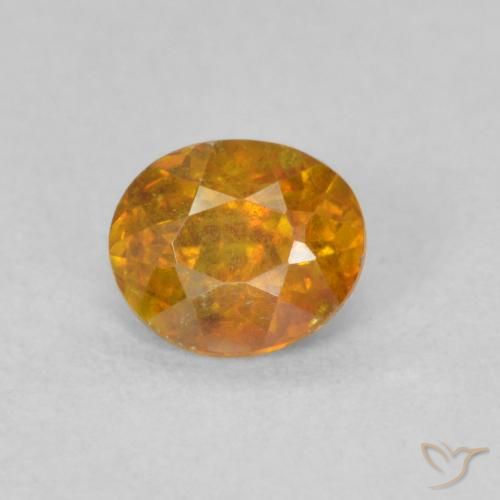 0.62ct 天然 Medium Light-Orange 閃亜鉛鉱, 楕円形, VS-SI