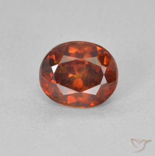 1.42ct 天然 赤みがかったオレンジ 閃亜鉛鉱, 楕円形, SI