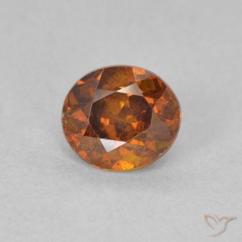 0.68ct 天然 ミディアムオレンジ 閃亜鉛鉱, 楕円形, VS-SI
