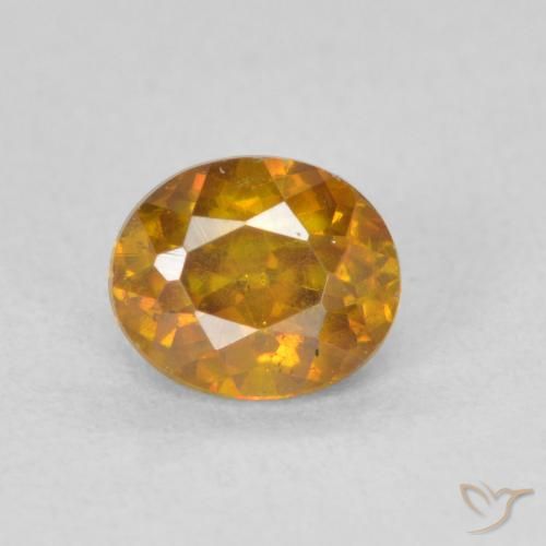 0.89ct 天然 ゴールドブラウン 閃亜鉛鉱, 楕円形, VS-SI
