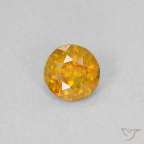 0.21ct 天然 Medium Light-Orange 閃亜鉛鉱, ラウンド, SI