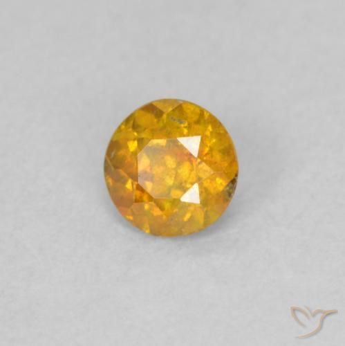 0.21カラットの天然Medium Light-Orange閃亜鉛鉱、ラウンド、SI