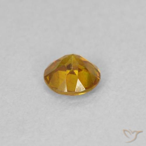 0.21カラットの天然Medium Light-Orange閃亜鉛鉱、ラウンド、SI