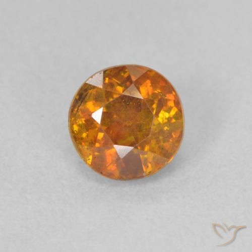 0.81ct 天然 オレンジブラウン 閃亜鉛鉱, ラウンド, SI